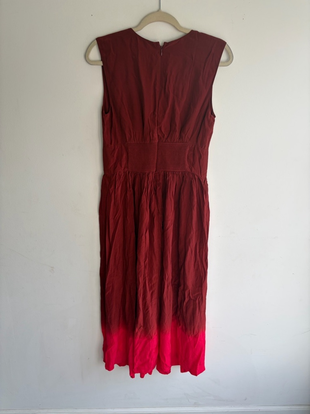 NWT! J. CREW Cinched-waist Midi Dress in Dip-Dyed Crepe de Chine Size 8 - Picture 6 of 6